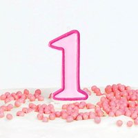 Tortenkerze zum 1. Geburtstag in pink, 6cm x 3,5cm Tortenkerze zum 1. Geburtstag in pink, 6cm x 3,5cm von Partydeco