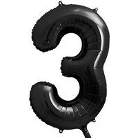 XXL Zahlenballon, Ziffer 3 in schwarz, 86cm hoch XXL Zahlenballon, Ziffer 3 in schwarz, 86cm hoch von Partydeco