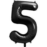 XXL Zahlenballon, Ziffer 5 in schwarz, 86cm hoch XXL Zahlenballon, Ziffer 5 in schwarz, 86cm hoch von Partydeco