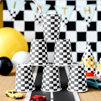 Zielflaggen Partybecher aus Pappe, 6er Pack, 220ml Zielflaggen Partybecher aus Pappe, 6er Pack, 220ml von Partydeco