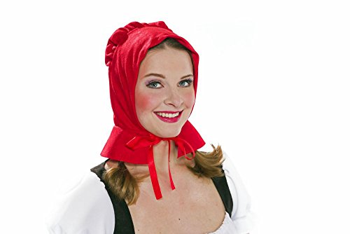 Festartikel Müller Rotkäppchen-Haube mit Rückenschößchen für Erwachsene in der Farbe Rot, 750.031.03 von Partygiganten