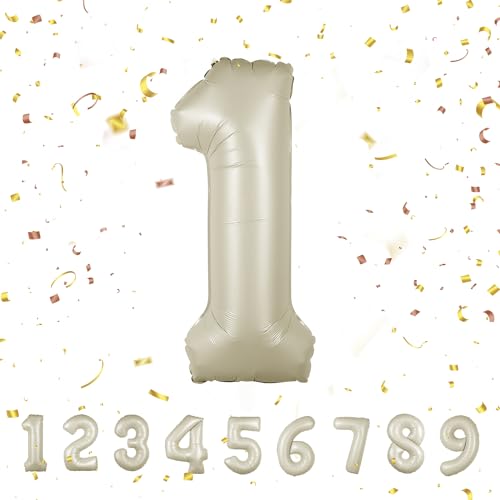 Geburtstag zahlen luftballon 1 jahre | Beige Folienballon 1 XXL -Riesen Folienballon in 40" - 101cm Geburtstagsdeko - Ballon Zahl Deko zum Geburtstag .Fliegt mit Helium Geburtstag zahlen luftballon 1 jahre | Beige Folienballon 1 XXL -Riesen Folienballon in 40" - 101cm Geburtstagsdeko - Ballon Zahl Deko zum Geburtstag .Fliegt mit Helium von Partyhausy