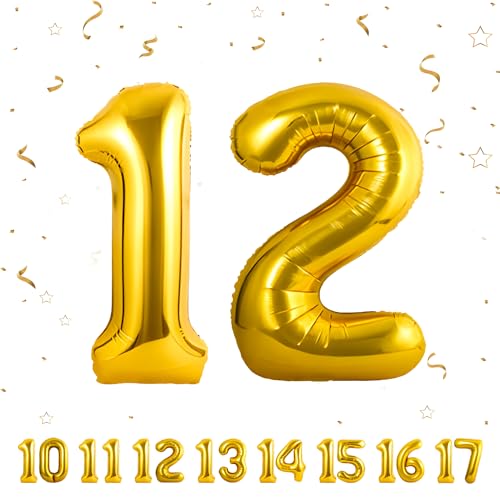Geburtstag zahlen luftballon 12 jahre | Gold Folienballon 12 XXL -Riesen Folienballon in 40" - 101cm Geburtstagsdeko - Ballon Zahl Deko zum Geburtstag .Fliegt mit Helium Geburtstag zahlen luftballon 12 jahre | Gold Folienballon 12 XXL -Riesen Folienballon in 40" - 101cm Geburtstagsdeko - Ballon Zahl Deko zum Geburtstag .Fliegt mit Helium von Partyhausy