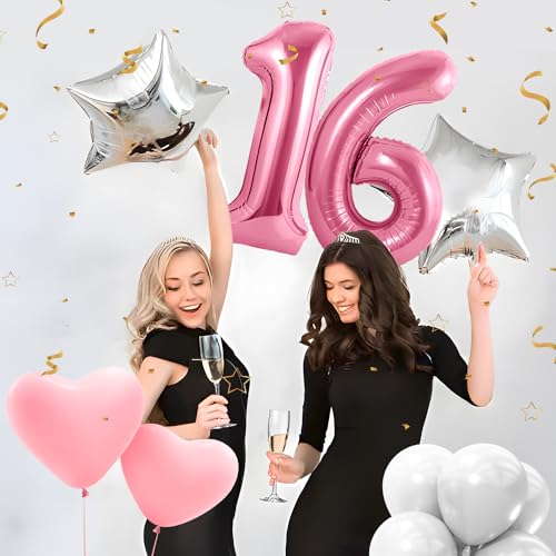 Zahlen luftballon 16 jahre | Rosa Folienballon-40"16 Geburtstagsdeko -16 Ballon Zahl Deko zum Geburtstag fliegt mit Helium 16.Geburtstag für Männer Frauen 16.Geburtstagsparty Jubiläum Zahlen luftballon 16 jahre | Rosa Folienballon-40"16 Geburtstagsdeko -16 Ballon Zahl Deko zum Geburtstag fliegt mit Helium 16.Geburtstag für Männer Frauen 16.Geburtstagsparty Jubiläum von Partyhausy