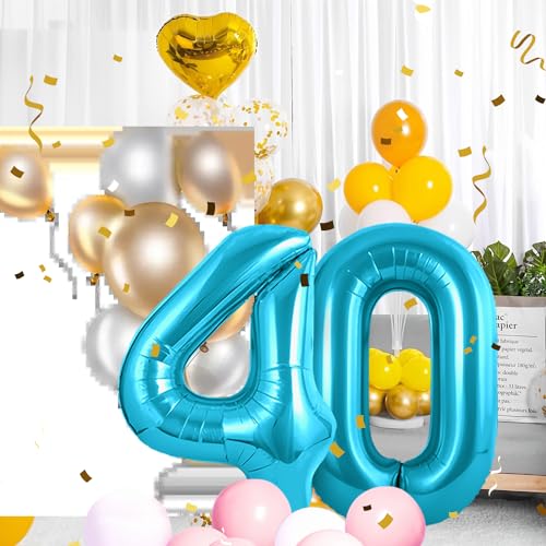 Zahlen luftballon 40 jahre | Blau Folienballon-40"40 Geburtstagsdeko -40 Ballon Zahl Deko zum Geburtstag fliegt mit Helium 40.Geburtstag für Männer Frauen 40.Geburtstagsparty Jubiläum Zahlen luftballon 40 jahre | Blau Folienballon-40"40 Geburtstagsdeko -40 Ballon Zahl Deko zum Geburtstag fliegt mit Helium 40.Geburtstag für Männer Frauen 40.Geburtstagsparty Jubiläum von Partyhausy