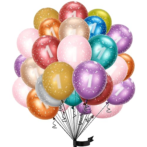 balloon Geburtstag zahlen luftballon 1 jahre | Folienballon 1. 15Pcs 32cm Luftballons Mädchen Junge Geburtstagsdeko-Ballon Zahl Deko zum Geburtstag-fliegt mit Helium von Partyhausy