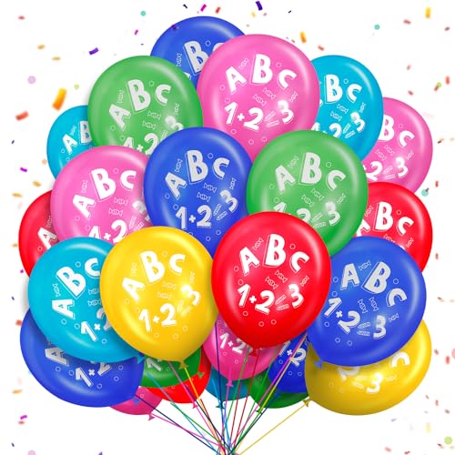 30Stück einschulung schulanfang deko SCHULKIND ballon+Schuleinführung Luftballon bunt Ballons aus 100% Naturlatex, 6 Farben Folienballons Farbmix Jungs Mädchen von Partyhausy