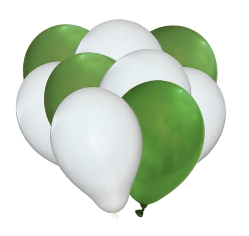 50 Luftballons - 27cm - Grün - Weiß - Naturlatex Luftballons für Geburtstage, Kindergeburtstage, Partys, Hochzeiten und Feste, Luft & Helium geeignet, EU Herstellung 50 Luftballons - 27cm - Grün - Weiß - Naturlatex Luftballons für Geburtstage, Kindergeburtstage, Partys, Hochzeiten und Feste, Luft & Helium geeignet, EU Herstellung von Partyloon