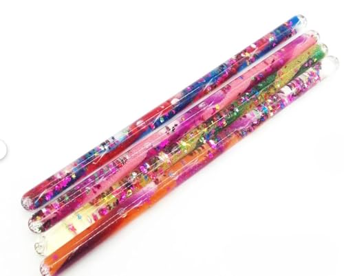 Zauberstab mit Glitter, mit Namenswunsch, 32 cm lang, 1 Stück, Glitterstab in 2 Farben, mit Namensgravur, Rollenspiel von Partynelly