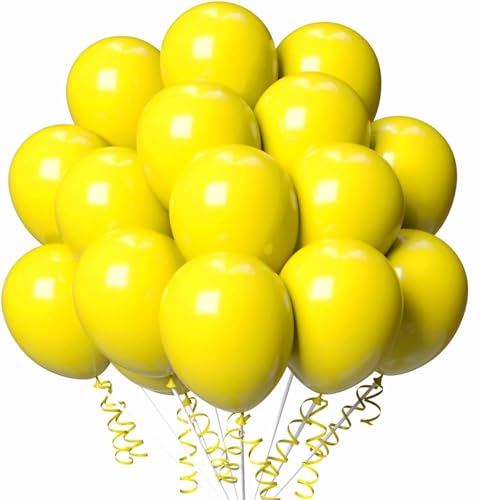 Luftballons Geburtstag [100 Stück] • 30cm Premium Ballons aus 100% Naturlatex • für Luft und Helium • Deko Dekoration Kindergeburtstag Partydeko Party, Farbe: Gelb von Partypal
