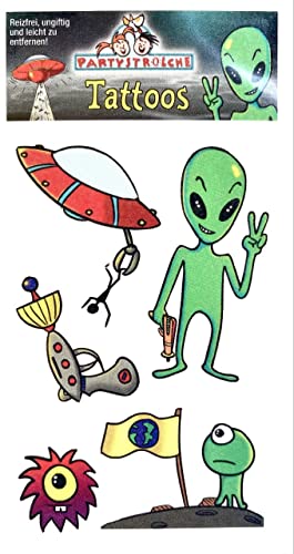 5 Tattoos * Alien & Peace * als Mitgebsel zum Weltraum Kindergeburtstag | Tattoo Kindertattoo Kinder Geburtstag Mitgebsel Aufkleber Space Astronaut Weltall Ausserirdische UFO 5 Tattoos * Alien & Peace * als Mitgebsel zum Weltraum Kindergeburtstag | Tattoo Kindertattoo Kinder Geburtstag Mitgebsel Aufkleber Space Astronaut Weltall Ausserirdische UFO von Partystrolche