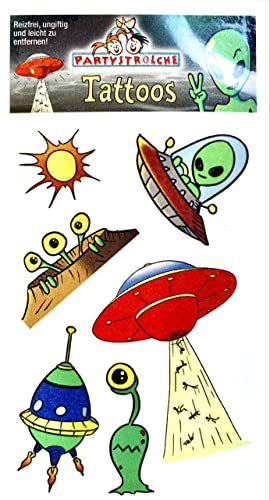 6 Tattoos * Alien & UFO * als Mitgebsel zum Weltraum Kindergeburtstag | Tattoo Kindertattoo Kinder Geburtstag Mitgebsel Aufkleber Space Astronaut Weltall Ausserirdische UFO 6 Tattoos * Alien & UFO * als Mitgebsel zum Weltraum Kindergeburtstag | Tattoo Kindertattoo Kinder Geburtstag Mitgebsel Aufkleber Space Astronaut Weltall Ausserirdische UFO von Partystrolche