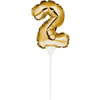 Kuchenpicker Folienballon Gold Zahl 2 Kuchenpicker Folienballon Gold Zahl 2 von Partystrolche