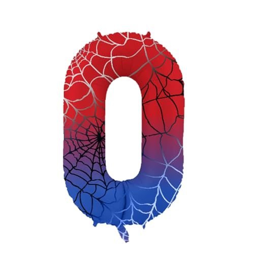 40 Zoll Spider Zahlen Luftballon 1 Geburtstag Junge,Rot Blau Folienballon Zahl 1, Spinnen Geburtstagsdeko 1 Jahr Junge,Spinnenthema Geburtstagsdeko Luftballon 1. Geburtstag (Blau Rot, Nummer 0) von Partyzeit