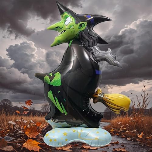Halloween Hexe Luftballons Stehend, XXL Hexen Folien-Ballon, Grusel-Party, Motto Monster Party-Deko,Geburtstagballon Dekoration (Die Hexe) von Partyzeit