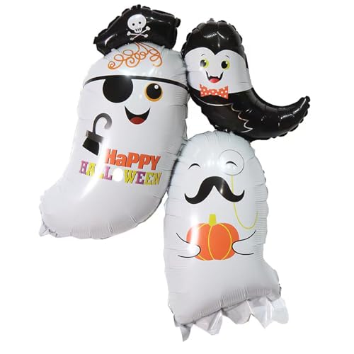 Geister Ballons - Halloween Folienballon Party Luftballons, Halloween Deko Gespenst Ballon, Folienballon Gespenst für Kinder Party Restaurant Club Bar Maskeraden Dekoration von Partyzeit