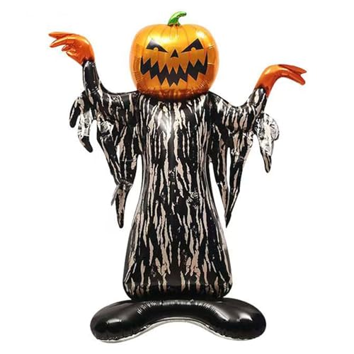 Halloween Folienballon Stehend, XXL Kürbis Deko Riesen Luftballons,Horror Deko Party Balloon,45zoll Großer Luftballon für Halloween Party Garten von Partyzeit