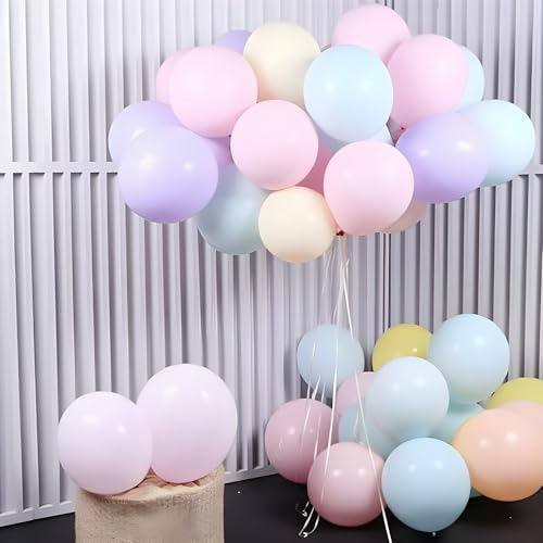 50 Stück Luftballons Pastell,10 Zoll Makronen Ballons,Bunte Luftballon Girlande,Regenbogen Luftballons Geburtstag Hochzeit Babyparty Party Deko Baby Shower Deko Geburtstag Mädchen Frauen Boho von Partyzeit