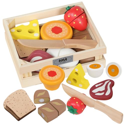 Spielzeug für Kinder, Frühstück, Obst, zum Schneiden, Spielzeug aus Holz, Küchenzubehör für Kinder aus Holz, Geschenk zum Geburtstag, Weihnachten für kleine Kinder Spielzeug für Kinder, Frühstück, Obst, zum Schneiden, Spielzeug aus Holz, Küchenzubehör für Kinder aus Holz, Geschenk zum Geburtstag, Weihnachten für kleine Kinder von Paryou