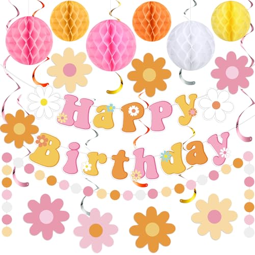 Pasimy Groovy Daisy Geburtstag Dekorationen Boho Happy Birthday Banner Daisy Flower Hanging Swirls Streamer Pink Two Groovy Honeycomb Balls Dot Garland Banner für Hippie Daisy Birthday Party Supplies Pasimy Groovy Daisy Geburtstag Dekorationen Boho Happy Birthday Banner Daisy Flower Hanging Swirls Streamer Pink Two Groovy Honeycomb Balls Dot Garland Banner für Hippie Daisy Birthday Party Supplies von Pasimy