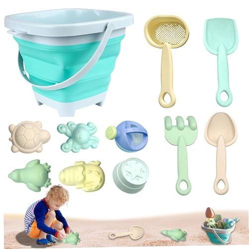 11pcs Strandspielzeug, Plastiksandspielzeug, wiederverwendbares farbenfrohe Sandkasten beinhaltet zusammenklappbare Eimer, Kessel, Rakes, Schaufeln und Tierformen blau, Weihnachtsdekorationen 11pcs Strandspielzeug, Plastiksandspielzeug, wiederverwendbares farbenfrohe Sandkasten beinhaltet zusammenklappbare Eimer, Kessel, Rakes, Schaufeln und Tierformen blau, Weihnachtsdekorationen von Pastoralist