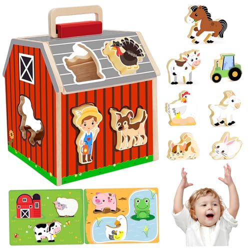 1Set Farmspielzeug für Kleinkinder 1-3 Holzform-Sorter-Scheunentiere für Kleinkinder 1-3 mit Flip-up-Dach und Handlungsfarm Spielzeug für Kinder, Weihnachtsdekorationen, Weihnachtsdekorationen 1Set Farmspielzeug für Kleinkinder 1-3 Holzform-Sorter-Scheunentiere für Kleinkinder 1-3 mit Flip-up-Dach und Handlungsfarm Spielzeug für Kinder, Weihnachtsdekorationen, Weihnachtsdekorationen von Pastoralist