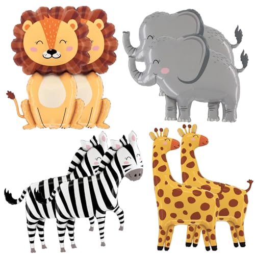 8pcs Dschungel -Tierballons mit Löwen, Elefanten, Zebra und Giraffe Ballon Tieren wiederverwendbare bunte Tierballballons Geburtstag Babyparty Party Dekoration, Dschungel -Themendekorationen 8pcs Dschungel -Tierballons mit Löwen, Elefanten, Zebra und Giraffe Ballon Tieren wiederverwendbare bunte Tierballballons Geburtstag Babyparty Party Dekoration, Dschungel -Themendekorationen von Pastoralist