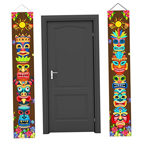 Aloha Banner, Hawaiian Party Dekorationen Tiki Luau Banner Tropical Party Türschild für Aloha Moana Geburtstagstil 1 von Pastoralist