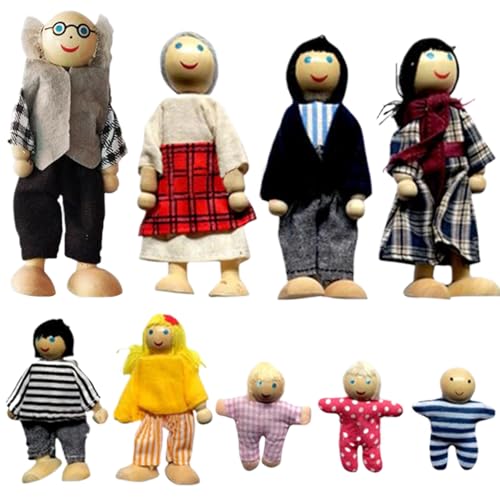 Dollhouse People 9 Family Figuren Holzpuppen poable niedliche Puppenhaus -Leute Set Set spielen Spielepuppe für Mädchen Jungen Kinder Weihnachtspuppen -Accessoires Spielzeug, Weihnachtsdekoration Dollhouse People 9 Family Figuren Holzpuppen poable niedliche Puppenhaus -Leute Set Set spielen Spielepuppe für Mädchen Jungen Kinder Weihnachtspuppen -Accessoires Spielzeug, Weihnachtsdekoration von Pastoralist