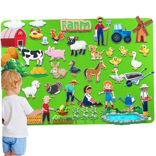 Filz Story Board Farm-Themen 41 x 29,5 Zoll Filzboard für Kleinkinder pädagogische fantasievolle Cartoon Felt Board für Zuhause, Vorschule, Kleinkindaktivitäten, Filzstudien für Kleinkinder, Filz Boa Filz Story Board Farm-Themen 41 x 29,5 Zoll Filzboard für Kleinkinder pädagogische fantasievolle Cartoon Felt Board für Zuhause, Vorschule, Kleinkindaktivitäten, Filzstudien für Kleinkinder, Filz Boa von Pastoralist