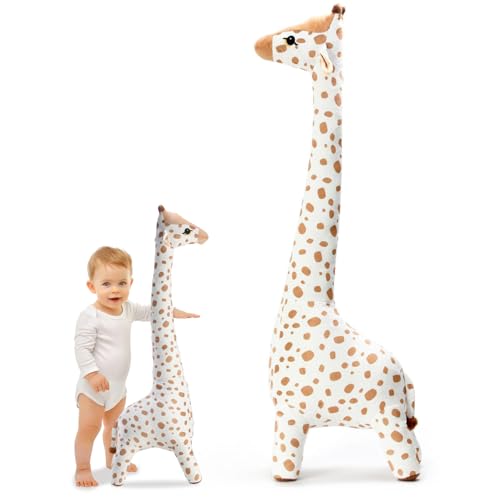 Giraffe gefülltes Tier, niedliche stehende Giraffe Plüsch kuscheliger PP -Baumwollgefüllte Plüschkissen, weiches Spielzeug für Jungen, Mädchen, Kinder, Babyparty, Schlafenszeit, 39, Weihnachtsdekorat von Pastoralist