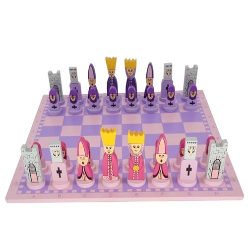 Holzschach -Set, Cartoon -Reiseschach -Set, einzigartiges Brett, Brettspiel, süße Stücke für Kinder, Weihnachtsdekorationen Holzschach -Set, Cartoon -Reiseschach -Set, einzigartiges Brett, Brettspiel, süße Stücke für Kinder, Weihnachtsdekorationen von Pastoralist
