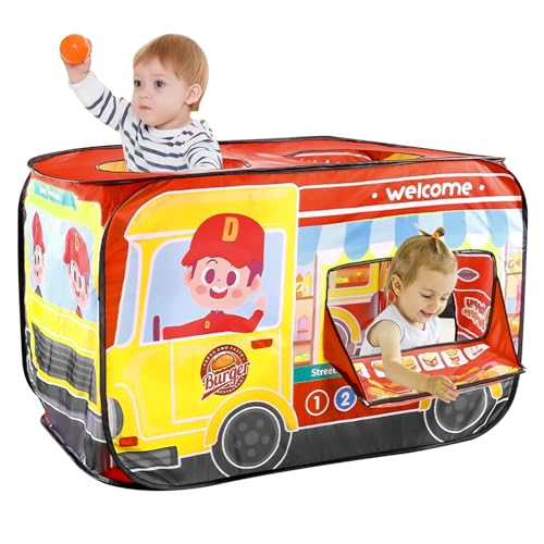 Kinder Pop -up Zelt Innenräume, 44x29.5x27,5 Zoll Burger Truck Kinder Spielen Zelt, Faltbare Pop -up -Kinderzelt für Mädchen von Pastoralist
