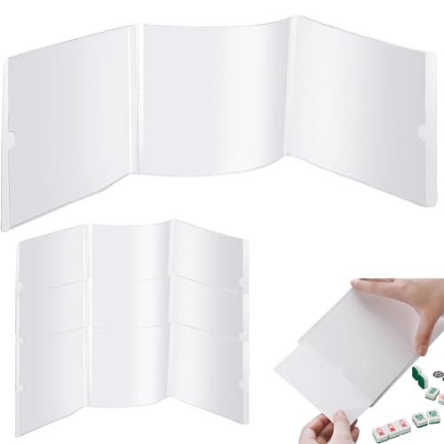 Mahjong-Kartenschutzabdeckung, 4PCS PVC Transparent Mahjong Kartenhalter, verschüttetes faltsicheres Mahjong Scorecard Cover, Mah Jongg-Karten Deckhülle (18,9x5,3in) von Pastoralist