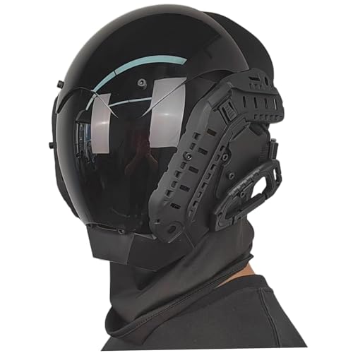 Helm Mit Inklusiven Masken - Cyber Futuristische Gothic Cosplay Maske für Erwachsene Halloween Party Coolplay - Geschenke, Punkmaske von Pastoralist