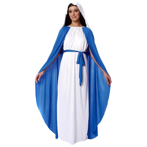 Pastoralist Biblische Kostüme für Frauen, Jesus -Kostüm beinhaltet einen Rock mit Umhang, weißem Kopftuch und Gürtel, religiöses Weihnachtskostüm für Weihnacht Cosplay, für Erwachsene, Jesus Kostüm Pastoralist Biblische Kostüme für Frauen, Jesus -Kostüm beinhaltet einen Rock mit Umhang, weißem Kopftuch und Gürtel, religiöses Weihnachtskostüm für Weihnacht Cosplay, für Erwachsene, Jesus Kostüm von Pastoralist