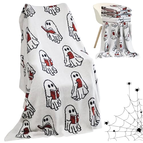 Pastoralist Decke Halloween Wurfdecke, Halloween -Decke, 51 x 59 Zoll Flanell Ghost Throw Gruppen gemütlichen Bettwäsche für Zuhause, Auto, Büro, Wohnheim von Pastoralist