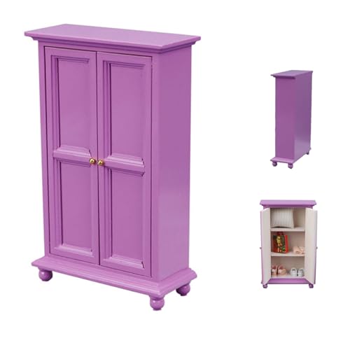 Pastoralist Puppengarderobe 1:12 Simulation Simulation Holz Vintage Purple Puppenschrank, 6,1 x 3,7 x 1.6 Miniture House Möbel für Mini Künstliche DIY Dollhouse Accessoires, Puppengarderobe Pastoralist Puppengarderobe 1:12 Simulation Simulation Holz Vintage Purple Puppenschrank, 6,1 x 3,7 x 1.6 Miniture House Möbel für Mini Künstliche DIY Dollhouse Accessoires, Puppengarderobe von Pastoralist