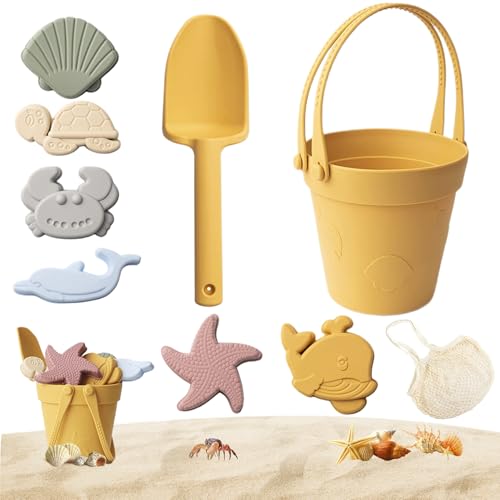Sandspielzeug für Kinder, 8pcs Safe Silikonstrandspielzeug mit Schaufel, Eimer und Sandformen, wasserdicht Sandspielzeug für Kinder, 8pcs Safe Silikonstrandspielzeug mit Schaufel, Eimer und Sandformen, wasserdicht von Pastoralist