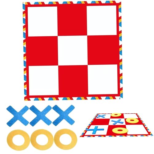 Tic Tac Toe Game Outdoor, 47 x 47 Zoll tragbarer Riese Tic Tac Toe, lustige Outdoor -Spiele für Kinder, Familie, Spiel von Pastoralist