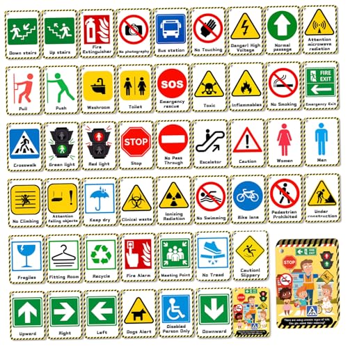 Verkehrsschilder für Kinder 50 Blätter doppelseitige Verkehrsblitzkarten mit Rückenerklärung kinderfreundlicher Bildungspapier-Blitzkarten für Zuhause, Vorschule, Verkehrsschilder für Kinder, Straßen Verkehrsschilder für Kinder 50 Blätter doppelseitige Verkehrsblitzkarten mit Rückenerklärung kinderfreundlicher Bildungspapier-Blitzkarten für Zuhause, Vorschule, Verkehrsschilder für Kinder, Straßen von Pastoralist