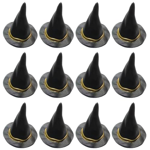 Witch Hut Cake Toper, 12pcs Plastik Mini Witch Hut, 3x2, 8 Zoll Cupcake Topper, für DIY Crafts Flaschen -Topper Partyzubehör, Halloween -Dekorationen von Pastoralist