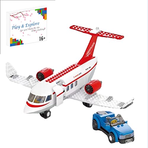 275 Teile Flugzeug Bausteine mit Flughafen Mini Terminal und LKW, Stadt Passagier Flugzeug Spielzeug Bausatz, Flugzeug Modell für Kinder Erwachsene (B0365) von Pasyru