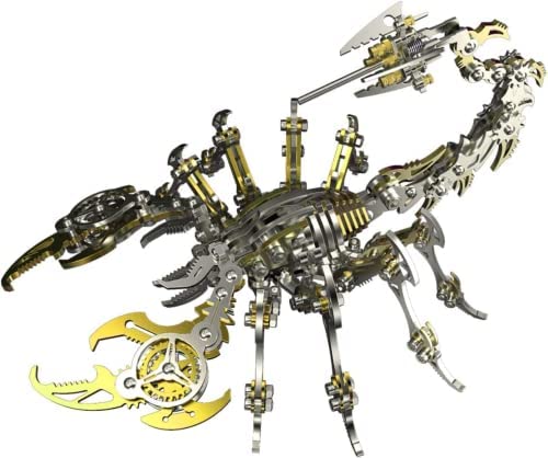 3D Metal Puzzle, 200 Teile Mechanisches Scorpion King 3D Metall Puzzle Modellbausatz, Edelstahl Mechanische Insekten Tier Modell, 3D Puzzle Metall DIY Ornament Geschenke für Erwachsene Kinder (Gelb) von Pasyru