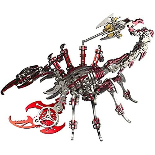 3D Metal Puzzle, 200 Teile Mechanisches Scorpion King 3D Metall Puzzle Modellbausatz, Edelstahl Mechanische Insekten Tier Modell, 3D Puzzle Metall DIY Ornament Geschenke für Erwachsene Kinder (Rot) von Pasyru