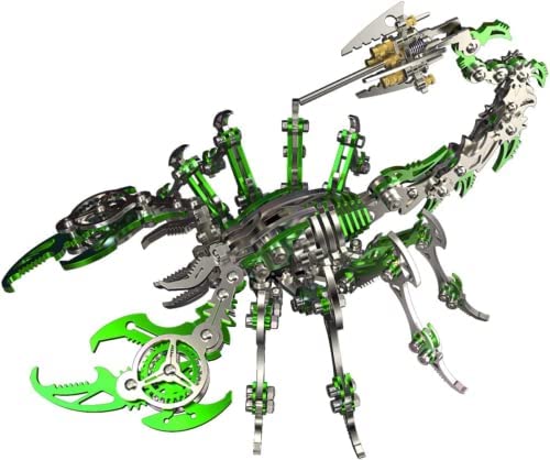 3D Metal Puzzle, 200 Teile Mechanisches Scorpion King 3D Metall Puzzle Modellbausatz, Edelstahl Mechanische Insekten Tier Modell, 3D Puzzle Metall DIY Ornament Geschenke für Erwachsene Kinder (Grün) von Pasyru