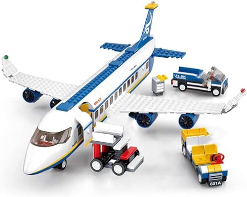 463 Teile Flugzeug Bausteine mit Flughafen Mini Terminal und LKW, Stadt Passagier Flugzeug Spielzeug Bausatz, Flugzeug Modell für Kinder Erwachsene, Flugzeug Modell (B0366) von Pasyru