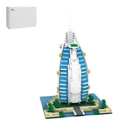 Pasyru Architektur Bausteine Bausatz, Burj Al Arab Architektur Modell Bausteine, 1095 Teile Weltberühmtes Gebäude Modellbausatz, Geschenk für Erwachsene und Kinder (YZ052) von Pasyru