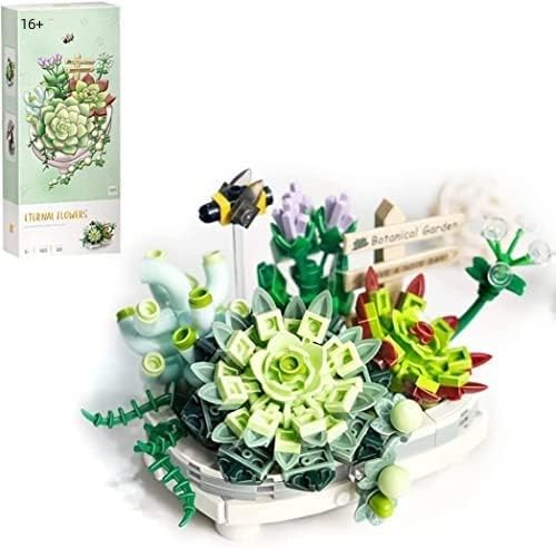 Pasyru Bonsai Bausteine Bausatz, Sukkulenten Topfpflanzen Bausteine, 389 Teile Mini Bausatz, Kreatives DIY Botanik Kollektion Deko Geschenk, Geschenk für Kinder und Erwachsene von Pasyru