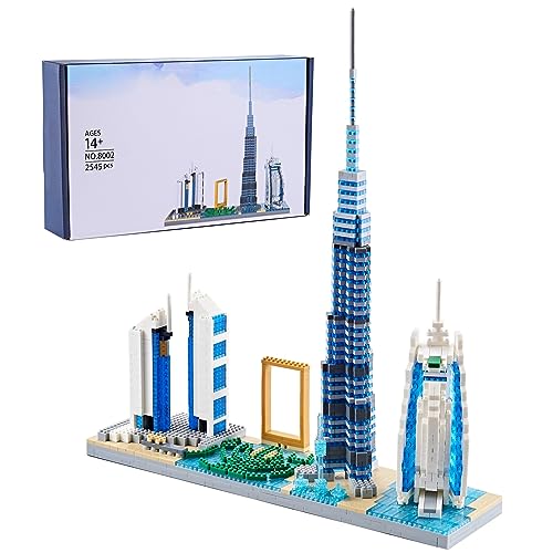 Pasyru Dubai Architecture Bausteine Bausatz, 2545 Teile Mini Bausteine Bausatz, Weltberühmtes Gebäude Modellbausatz, Kreatives Bauset für Erwachsene und Kinder von Pasyru